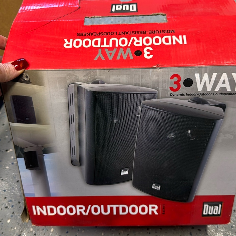 Dual three-way, indoor outdoor moisture resistant loud speakers